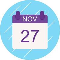 November Flat Circle Icon Design vector