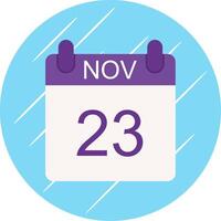 November Flat Circle Icon Design vector