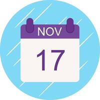 November Flat Circle Icon Design vector