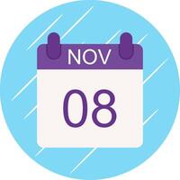 November Flat Circle Icon Design vector