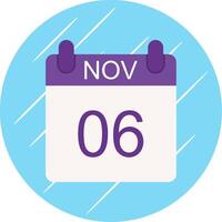 November Flat Circle Icon Design vector