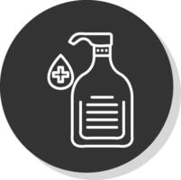 líquido jabón línea sombra circulo icono diseño vector