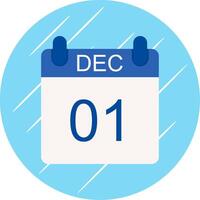 December Flat Circle Icon Design vector