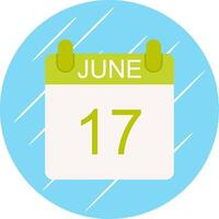 June Flat Circle Icon Design vector