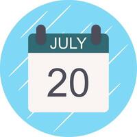 July Flat Circle Icon Design vector