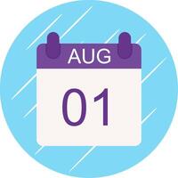 August Flat Circle Icon Design vector