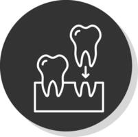 implantes línea sombra circulo icono diseño vector