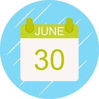 June Flat Circle Icon Design vector