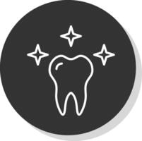 Healthy Tooth Line Shadow Circle Icon Design vector