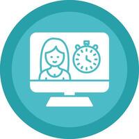 Timer Line Shadow Circle Icon Design vector