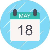 May Flat Circle Icon Design vector