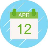 April Flat Circle Icon Design vector