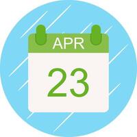 April Flat Circle Icon Design vector