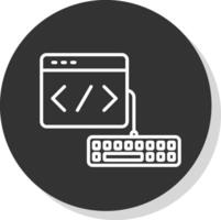 Web Development Line Shadow Circle Icon Design vector