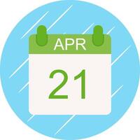 April Flat Circle Icon Design vector