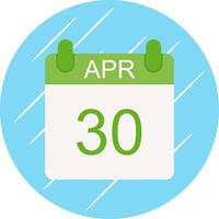 April Flat Circle Icon Design vector