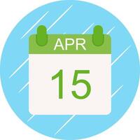 April Flat Circle Icon Design vector