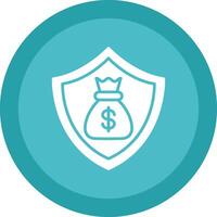 Shield Line Shadow Circle Icon Design vector