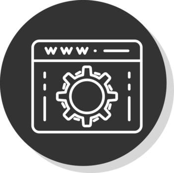 web mejoramiento línea sombra circulo icono diseño vector