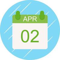 April Flat Circle Icon Design vector