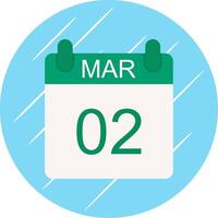 March Flat Circle Icon Design vector