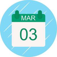 March Flat Circle Icon Design vector