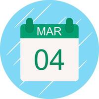 March Flat Circle Icon Design vector