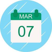 March Flat Circle Icon Design vector