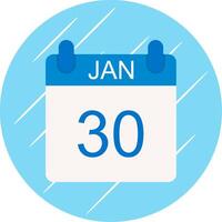 January Flat Circle Icon Design vector