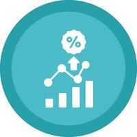 Percentage Line Shadow Circle Icon Design vector