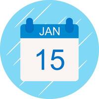 January Flat Circle Icon Design vector