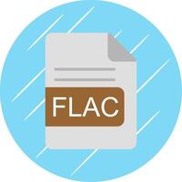 FLAC File Format Flat Circle Icon Design vector