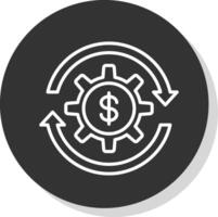 Money Management Line Shadow Circle Icon Design vector