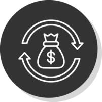 Return Of Investment Line Shadow Circle Icon Design vector