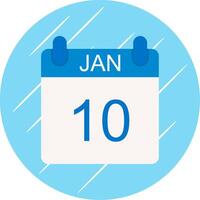 January Flat Circle Icon Design vector