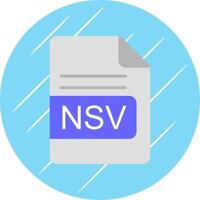 NSV File Format Flat Circle Icon Design vector