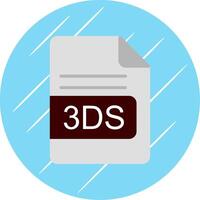 3DS File Format Flat Circle Icon Design vector