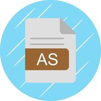 AS File Format Flat Circle Icon Design vector