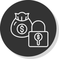 Secure Payment Line Shadow Circle Icon Design vector