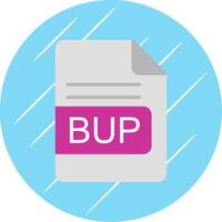 BUP File Format Flat Circle Icon Design vector