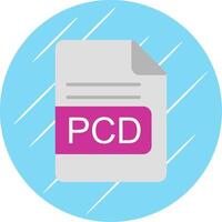 PCD File Format Flat Circle Icon Design vector
