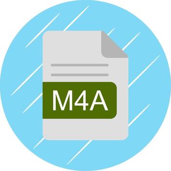 M4A File Format Flat Circle Icon Design vector