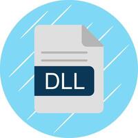 DLL File Format Flat Circle Icon Design vector