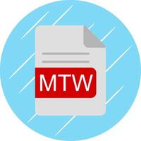 MTW File Format Flat Circle Icon Design vector