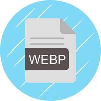 webp archivo formato plano circulo icono diseño vector