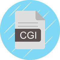 CGI File Format Flat Circle Icon Design vector