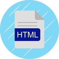 HTML File Format Flat Circle Icon Design vector