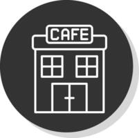 café línea sombra circulo icono diseño vector