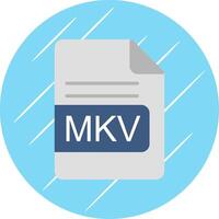 MKV File Format Flat Circle Icon Design vector