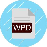 wpd archivo formato plano circulo icono diseño vector